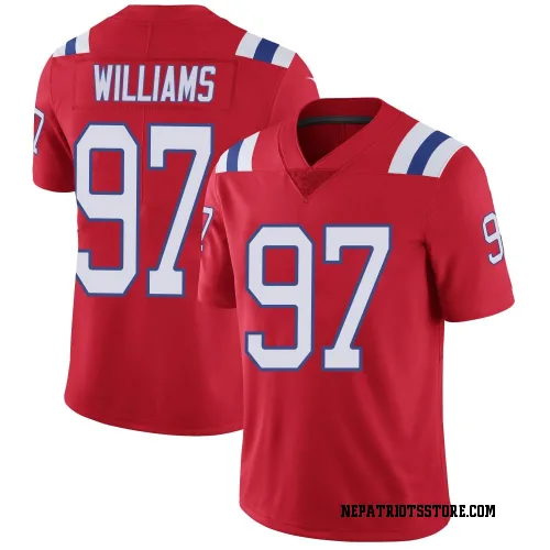 New England Patriots Men's Limited Red Vapor Untouchable Alternate Jersey (97 Milton Williams)