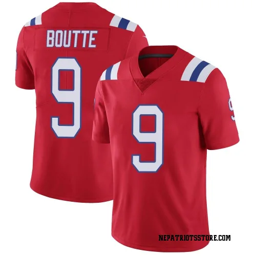 New England Patriots Men's Limited Red Vapor Untouchable Alternate Jersey (9 Kayshon Boutte)