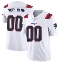 New England Patriots Men's Limited White Vapor Untouchable Jersey (00 Custom)