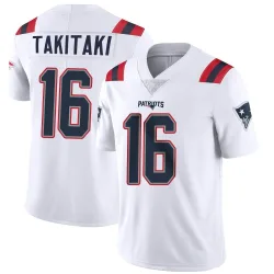 New England Patriots Men's Limited White Vapor Untouchable Jersey (16 Sione Takitaki)