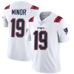 New England Patriots Men's Limited White Vapor Untouchable Jersey (19 Kobee Minor)