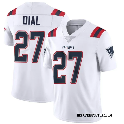 New England Patriots Men's Limited White Vapor Untouchable Jersey (27 Marcellas Dial Jr.)