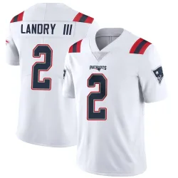 New England Patriots Men's Limited White Vapor Untouchable Jersey (2 Harold Landry III)
