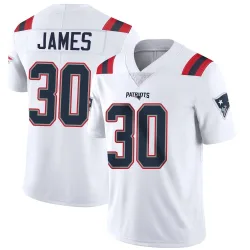 New England Patriots Men's Limited White Vapor Untouchable Jersey (30 DJ James)
