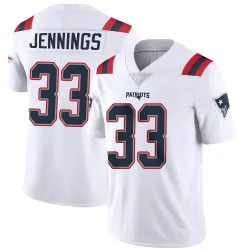 New England Patriots Men's Limited White Vapor Untouchable Jersey (33 Anfernee Jennings)