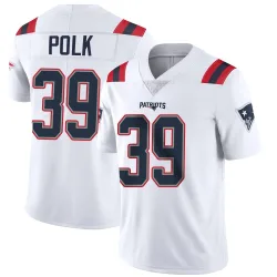 New England Patriots Men's Limited White Vapor Untouchable Jersey (39 Jordan Polk)