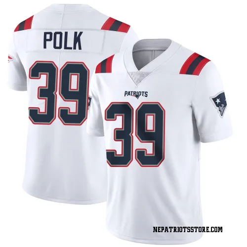 New England Patriots Men's Limited White Vapor Untouchable Jersey (39 Jordan Polk)