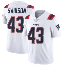 New England Patriots Men's Limited White Vapor Untouchable Jersey (43 Bradyn Swinson)