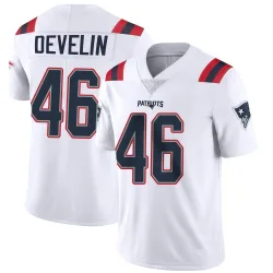 New England Patriots Men's Limited White Vapor Untouchable Jersey (46 James Develin)