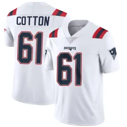 New England Patriots Men's Limited White Vapor Untouchable Jersey (61 Lester Cotton)