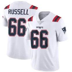 New England Patriots Men's Limited White Vapor Untouchable Jersey (66 Jotham Russell)