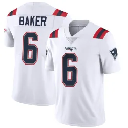 New England Patriots Men's Limited White Vapor Untouchable Jersey (6 Javon Baker)