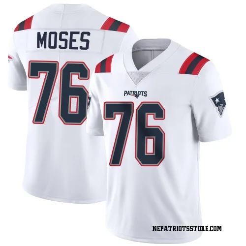 New England Patriots Men's Limited White Vapor Untouchable Jersey (76 Morgan Moses)