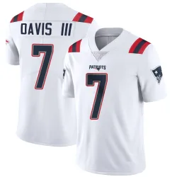 New England Patriots Men's Limited White Vapor Untouchable Jersey (7 Carlton Davis III)