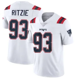 New England Patriots Men's Limited White Vapor Untouchable Jersey (93 Jahvaree Ritzie)