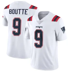 New England Patriots Men's Limited White Vapor Untouchable Jersey (9 Kayshon Boutte)