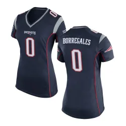 New England Patriots Women's Game Navy Blue Team Color Jersey (0 Andres Borregales)