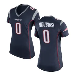 New England Patriots Women's Game Navy Blue Team Color Jersey (0 Haggai Ndubuisi)