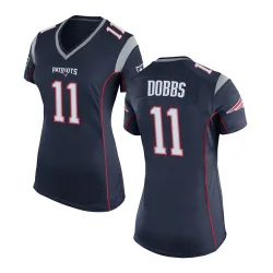 New England Patriots Women's Game Navy Blue Team Color Jersey (11 Joshua Dobbs)