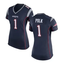 New England Patriots Women's Game Navy Blue Team Color Jersey (1 Ja'Lynn Polk)