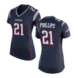 New England Patriots Women's Game Navy Blue Team Color Jersey (21 Adrian Phillips)