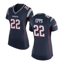New England Patriots Women's Game Navy Blue Team Color Jersey (22 Marcus Epps)