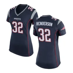 New England Patriots Women's Game Navy Blue Team Color Jersey (32 TreVeyon Henderson)
