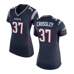 New England Patriots Women's Game Navy Blue Team Color Jersey (37 Brandon Crossley)