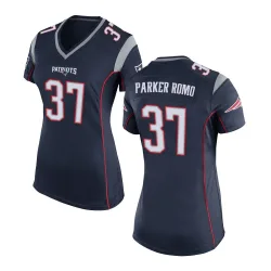 New England Patriots Women's Game Navy Blue Team Color Jersey (37 John Parker Romo)