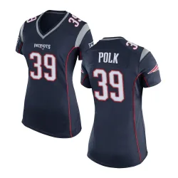 New England Patriots Women's Game Navy Blue Team Color Jersey (39 Jordan Polk)