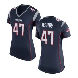 New England Patriots Women's Game Navy Blue Team Color Jersey (47 Julian Ashby)