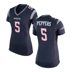 New England Patriots Women's Game Navy Blue Team Color Jersey (5 Jabrill Peppers)