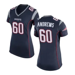 New England Patriots Women's Game Navy Blue Team Color Jersey (60 David Andrews)