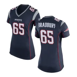 New England Patriots Women's Game Navy Blue Team Color Jersey (65 Garrett Bradbury)