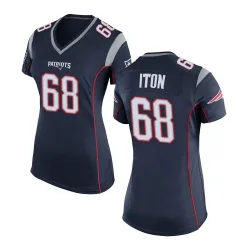 New England Patriots Women's Game Navy Blue Team Color Jersey (68 Isaiah Iton)