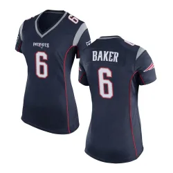 New England Patriots Women's Game Navy Blue Team Color Jersey (6 Javon Baker)