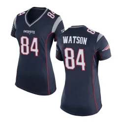 New England Patriots Women's Game Navy Blue Team Color Jersey (84 Benjamin Watson)