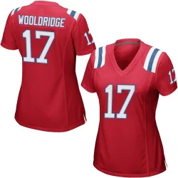 New England Patriots Women's Game Red Alternate Jersey (17 Ben Wooldridge)