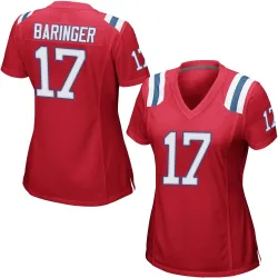New England Patriots Women's Game Red Alternate Jersey (17 Bryce Baringer)