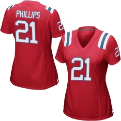 New England Patriots Women's Game Red Alternate Jersey (21 Adrian Phillips)