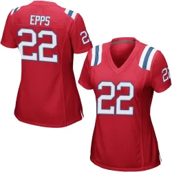 New England Patriots Women's Game Red Alternate Jersey (22 Marcus Epps)