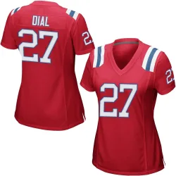 New England Patriots Women's Game Red Alternate Jersey (27 Marcellas Dial Jr.)