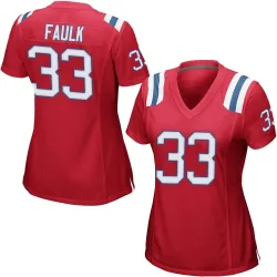 New England Patriots Women's Game Red Alternate Jersey (33 Kevin Faulk)