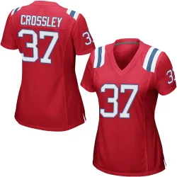 New England Patriots Women's Game Red Alternate Jersey (37 Brandon Crossley)