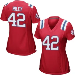 New England Patriots Women's Game Red Alternate Jersey (42 Cam Riley)