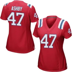 New England Patriots Women's Game Red Alternate Jersey (47 Julian Ashby)