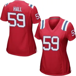 New England Patriots Women's Game Red Alternate Jersey (59 Terez Hall)