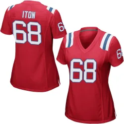 New England Patriots Women's Game Red Alternate Jersey (68 Isaiah Iton)