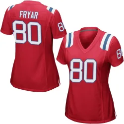 New England Patriots Women's Game Red Alternate Jersey (80 Irving Fryar)