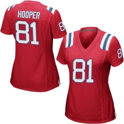New England Patriots Women's Game Red Alternate Jersey (81 Austin Hooper)